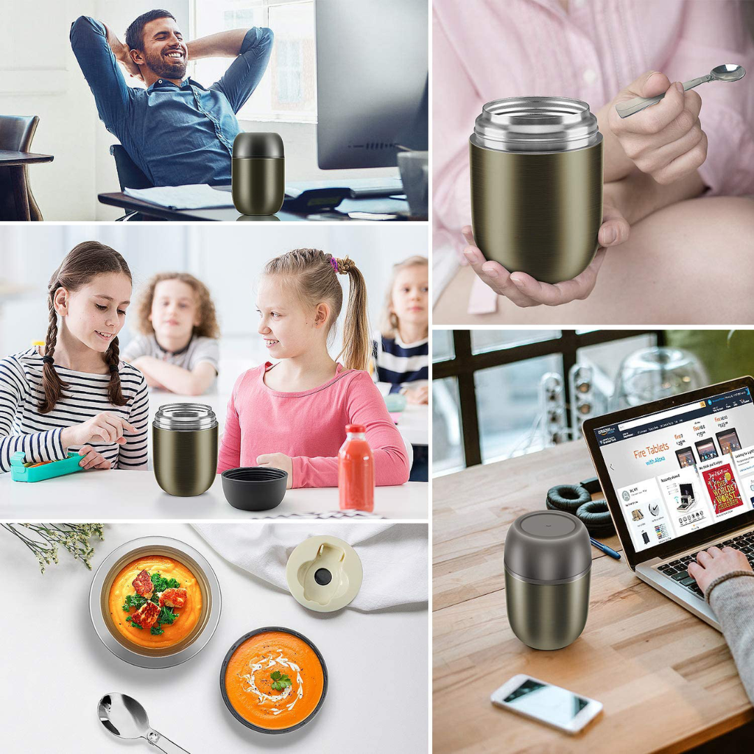 Geïsoleerde Voedselcontainer – Lekvrije Thermos Voedselpot Met Lepel