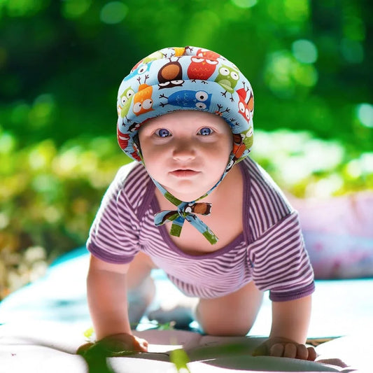 Baby hoofdbeschermer zacht gewatteerd beschermkapje 2
