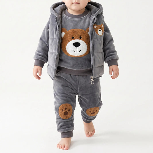 3-Delige Baby Winterset – Warm Jasje, Broek & Muts Voor Pasgeborenen