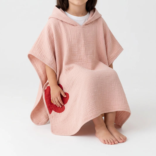 Badcape Hydrofiel | Mousseline Badponcho met Capuchon | Licht en Sneldrogend