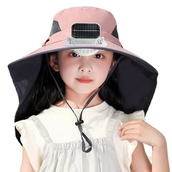 Kinderpet met Ventilator - Verstelbare Zonnepet op Zonne-Energie
