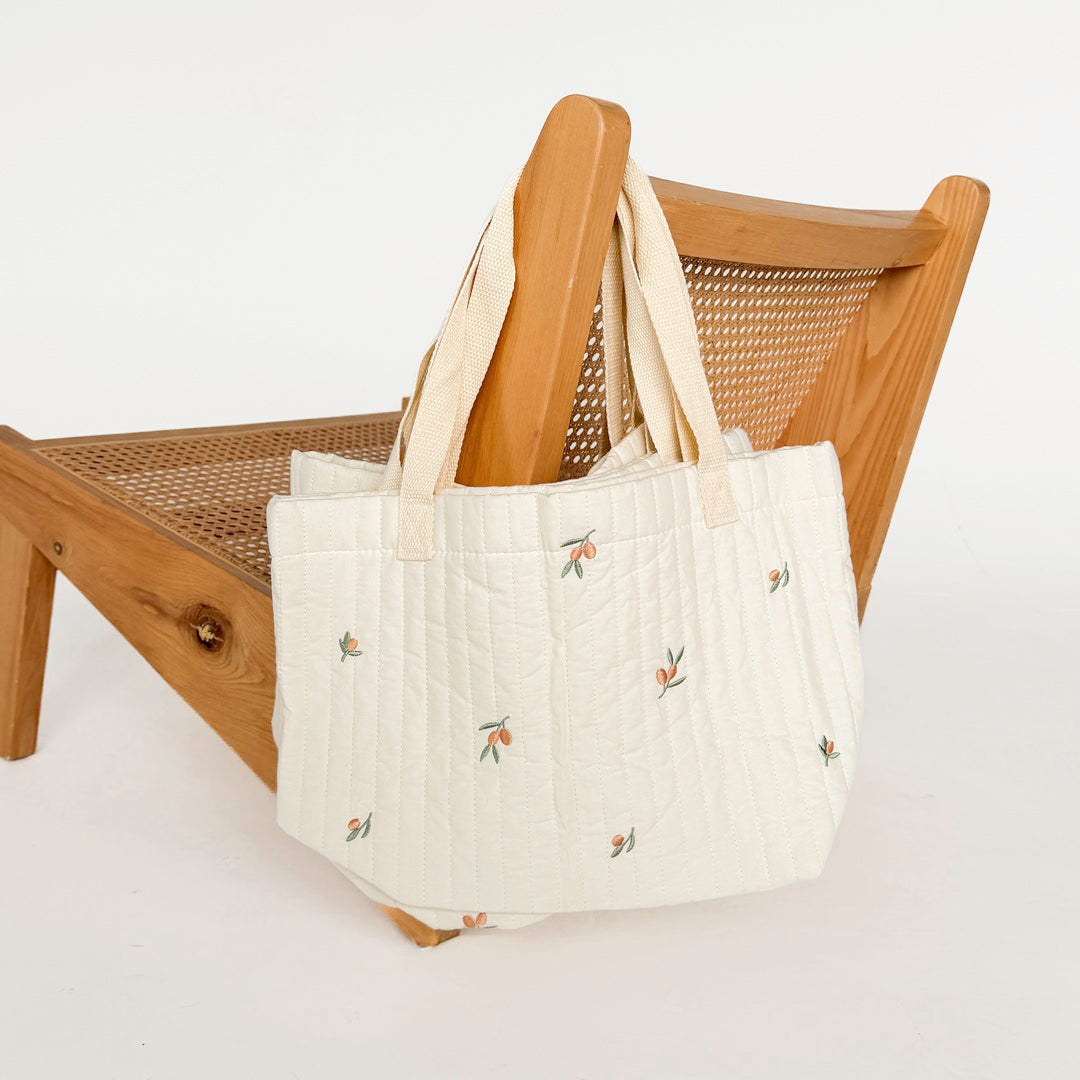 Pasgeboren Berenprint Tote Tas – Gewatteerde Baby Luiertas