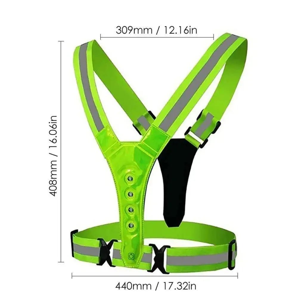 Reflecterend LED hardloopvest met verstelbare banden 7