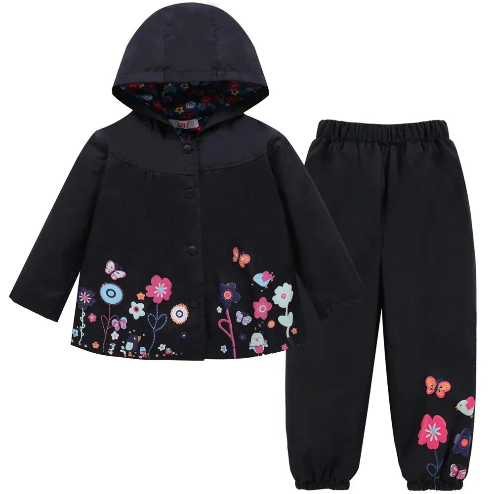 Regenpak Kinderen | Waterdichte Jas en Broek met Capuchon | Maten 90 tot 130 cm