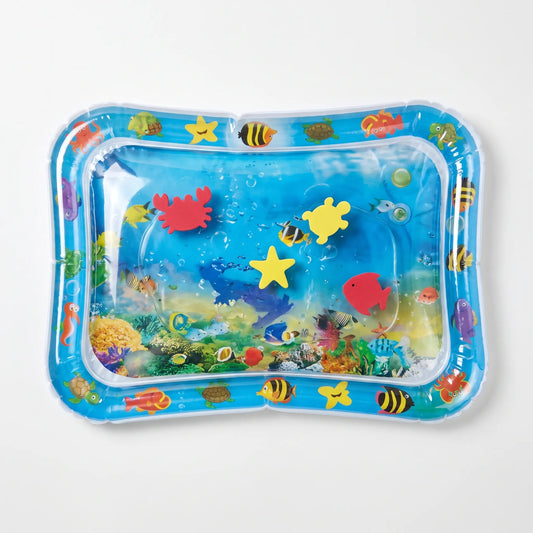 Waterspeelmat Baby | Opblaasbare Watermat voor Tummy Time | Met Zeediertjes