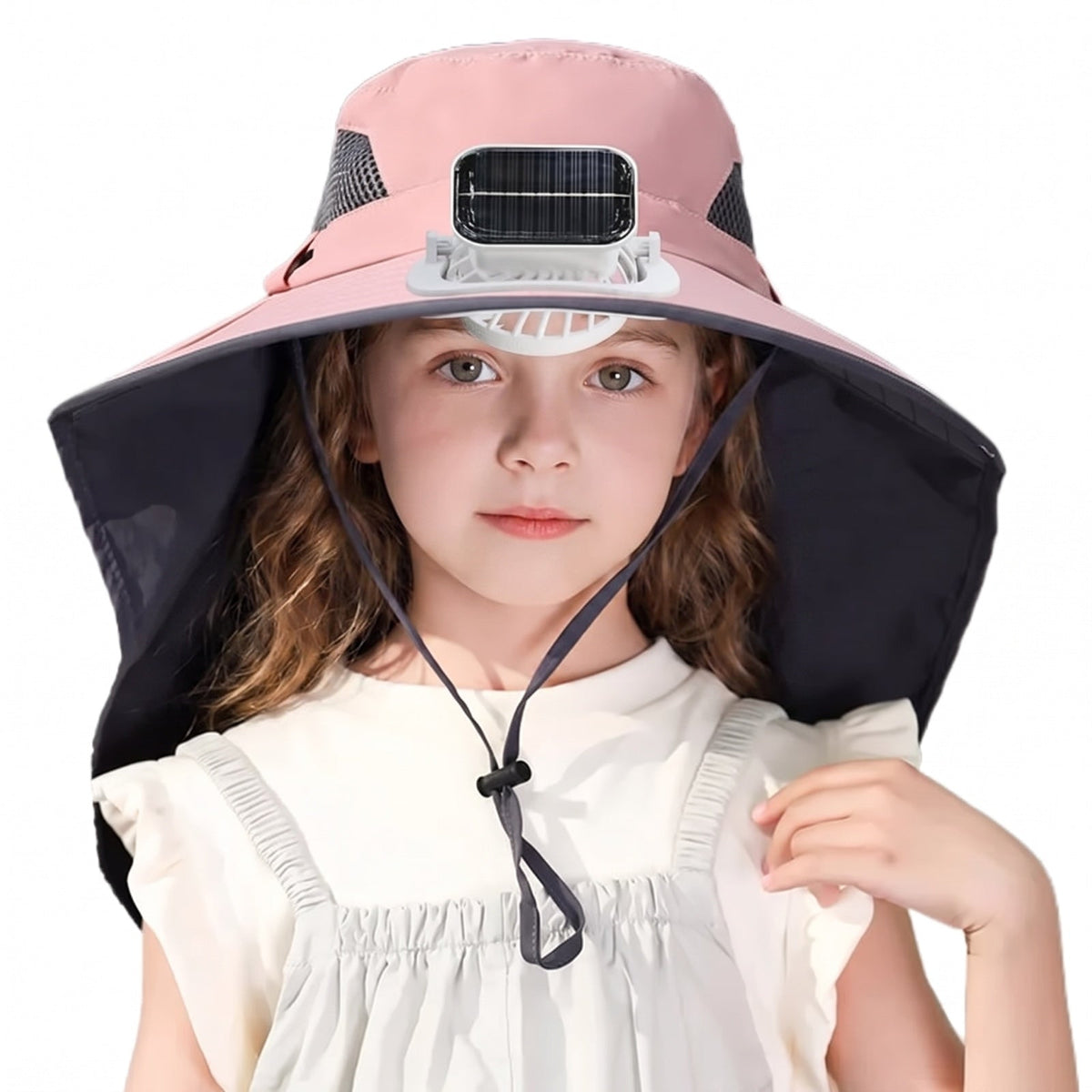 Kinderpet met Ventilator - Verstelbare Zonnepet op Zonne-Energie
