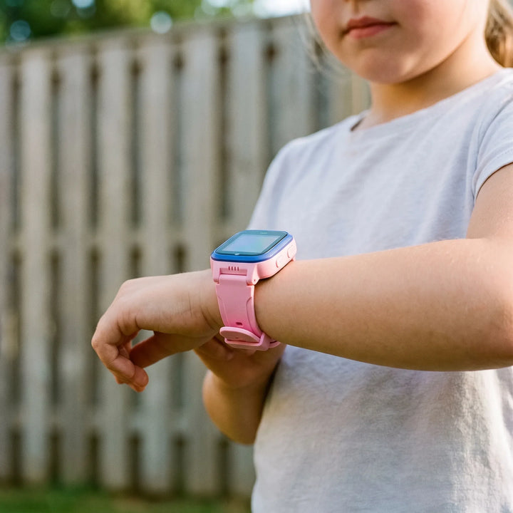 Kindersmartwatch met touchscreen en SOS-knop, in roze en blauw