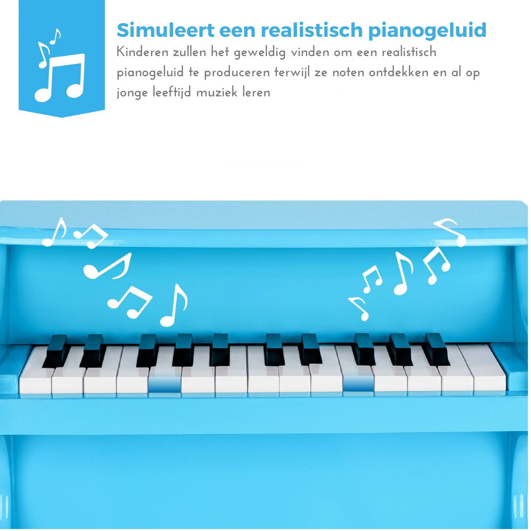 Houten Kinderpiano - Speelgoed Piano met 25 Toetsen en Muziekboek