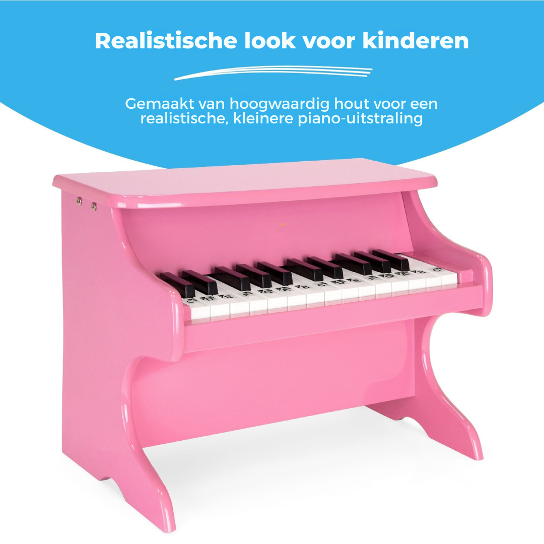 Houten Kinderpiano - Speelgoed Piano met 25 Toetsen en Muziekboek