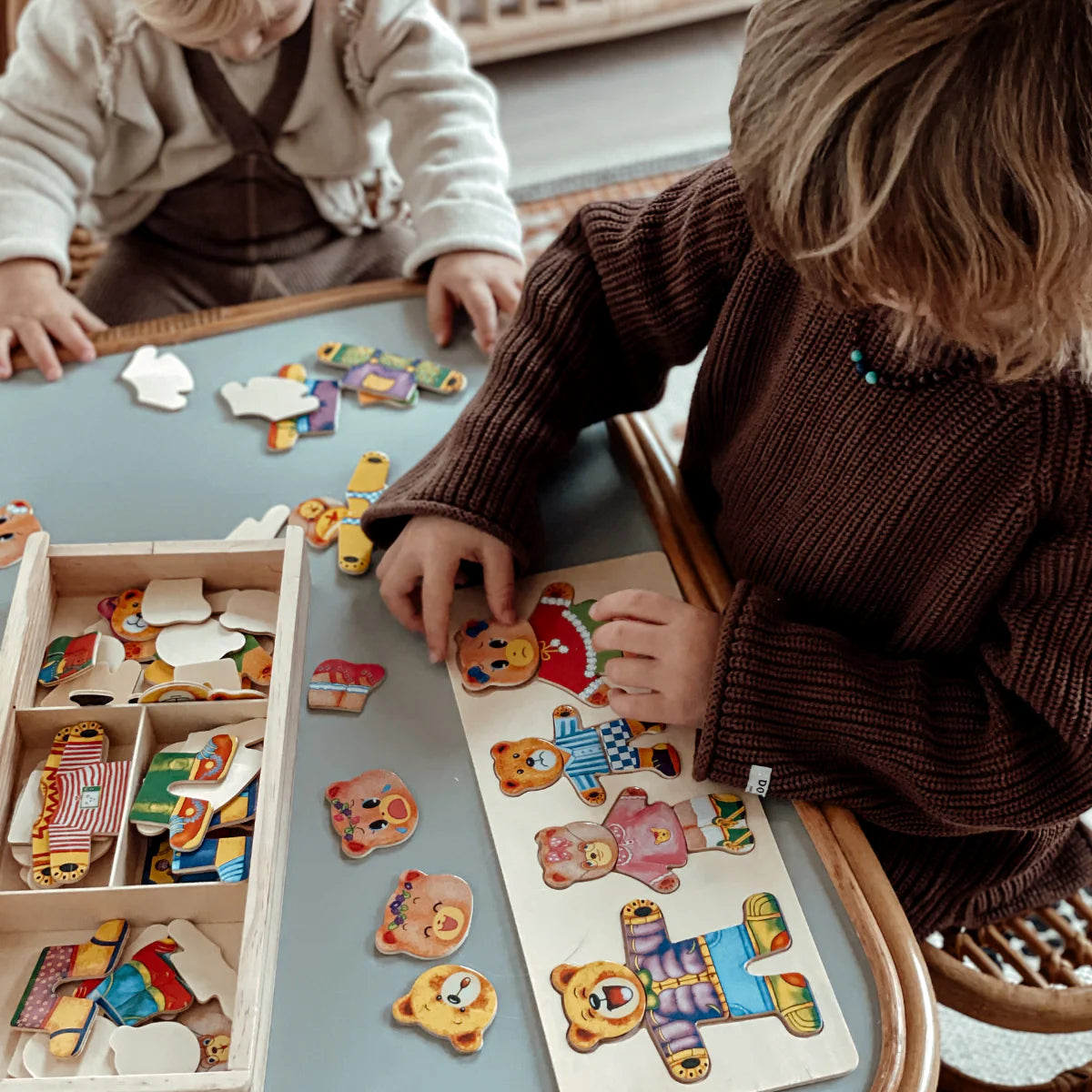 Houten Berenpuzzel – Aankleedpuzzel Speelgoed Met Berenfamilie