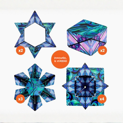 Vormveranderende Puzzeldoos – Magnetische Shashibo Kubus Geometrische Puzzel Speelgoed