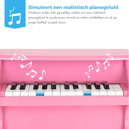 Houten Kinderpiano - Speelgoed Piano met 25 Toetsen en Muziekboek