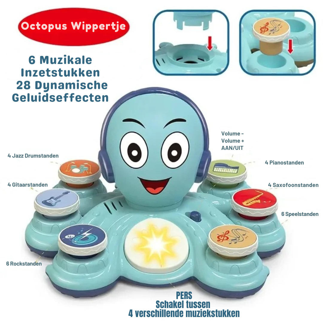 Octopus Wippertje – Baby Octopus Trommel- & Muziekspeelgoed