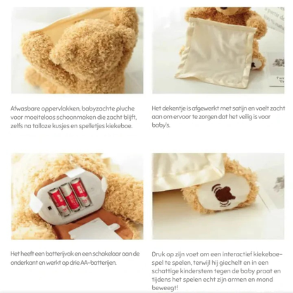 Kiekeboe Teddy - Grappige Teddy Knuffel voor Peuters