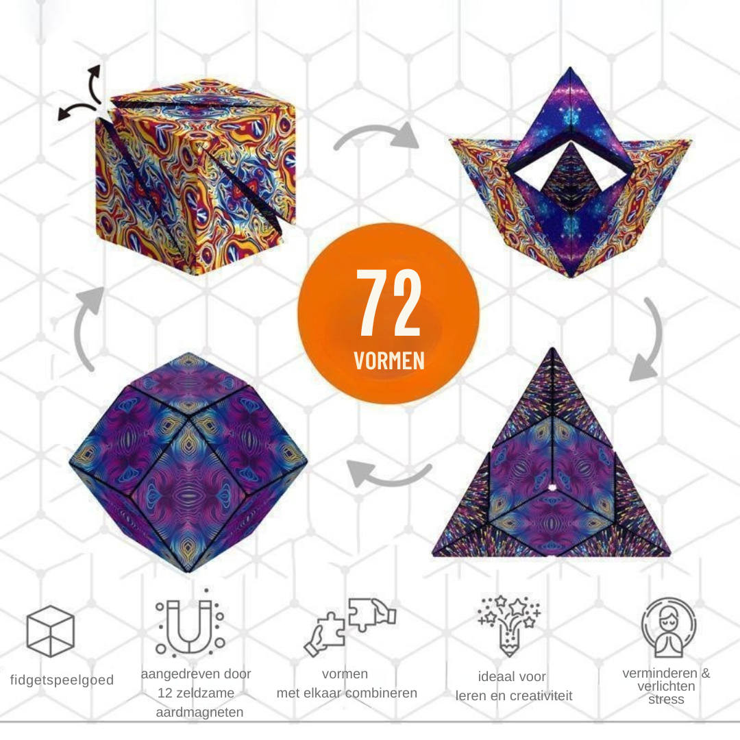 Vormveranderende Puzzeldoos – Magnetische Shashibo Kubus Geometrische Puzzel Speelgoed