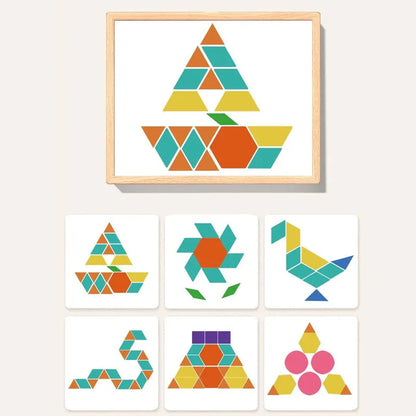 Magnetische Patroonblokken - Montessori Houten Vormenpuzzeldoos