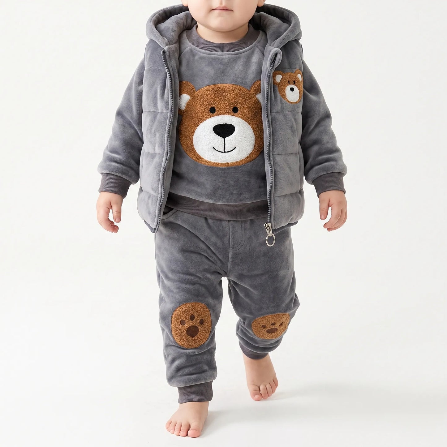 3-Delige Baby Winterset – Warm Jasje, Broek & Muts Voor Pasgeborenen
