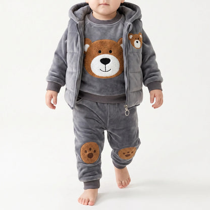 3-Delige Baby Winterset – Warm Jasje, Broek & Muts Voor Pasgeborenen