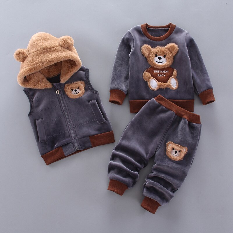 3-Delige Baby Winterset – Warm Jasje, Broek & Muts Voor Pasgeborenen