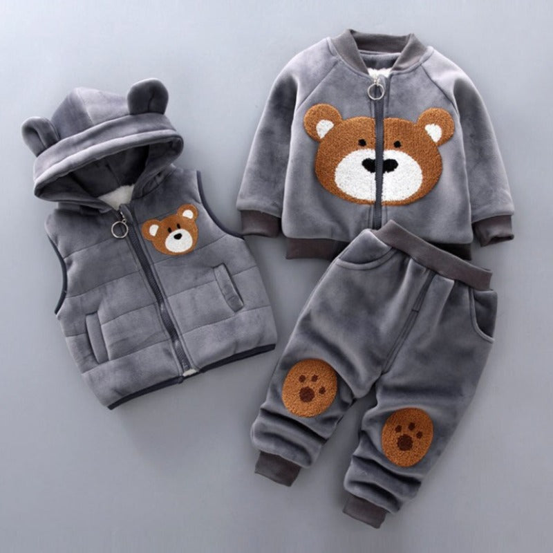 3-Delige Baby Winterset – Warm Jasje, Broek & Muts Voor Pasgeborenen