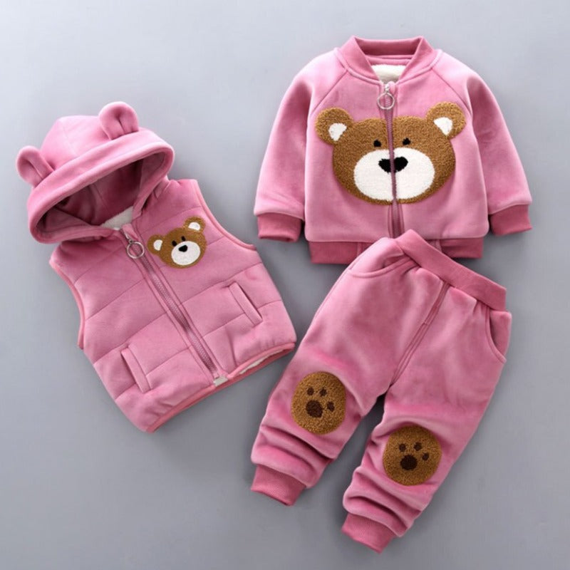 3-Delige Baby Winterset – Warm Jasje, Broek & Muts Voor Pasgeborenen
