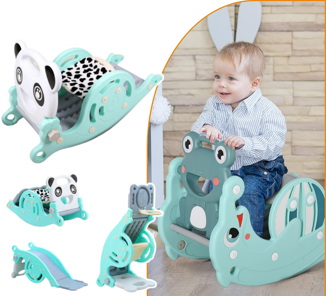 3-in-1 Baby Schommel- en Glijbaanset – Multifunctionele Indoor Speelset Voor Peuters