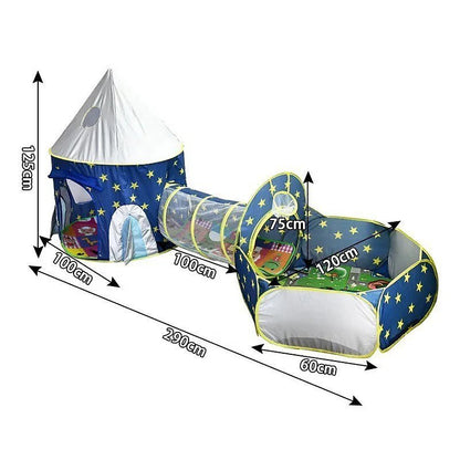 3-in-1 Speeltent Voor Kinderen – Indoor Speelhuis Met Kruiptunnel En Ballenbak