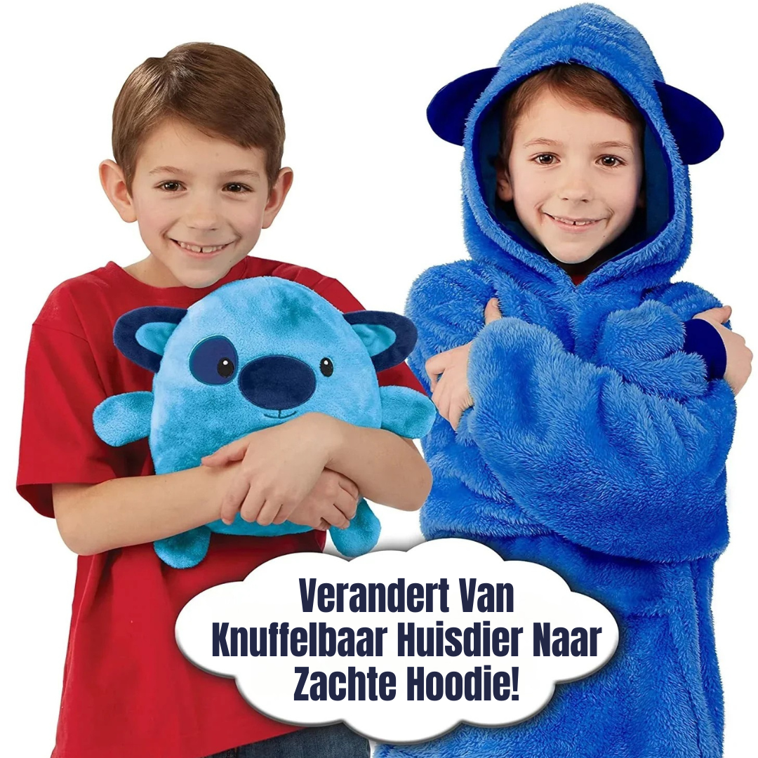 2-in-1 Knuffeldier Hoodie Deken – Omvormbare Pluche Hoodie Voor Kinderen