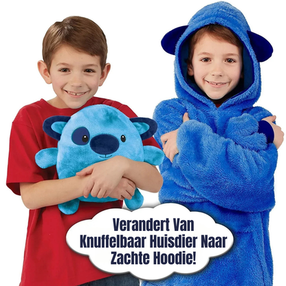 2-in-1 Knuffeldier Hoodie Deken – Omvormbare Pluche Hoodie Voor Kinderen