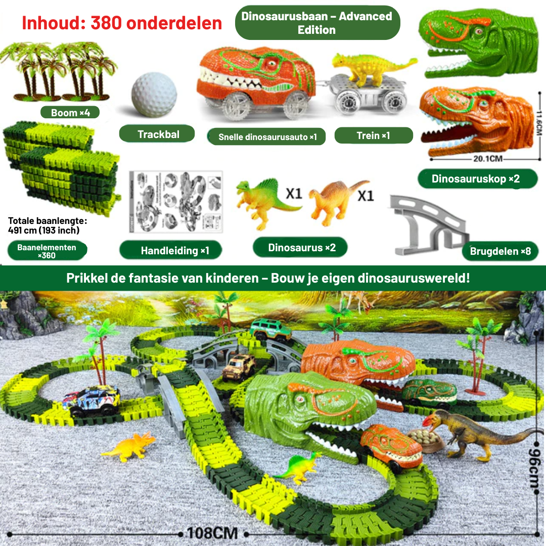 Dinosaurus Racebaan Set – Autobaan Speelset Voor Kinderen