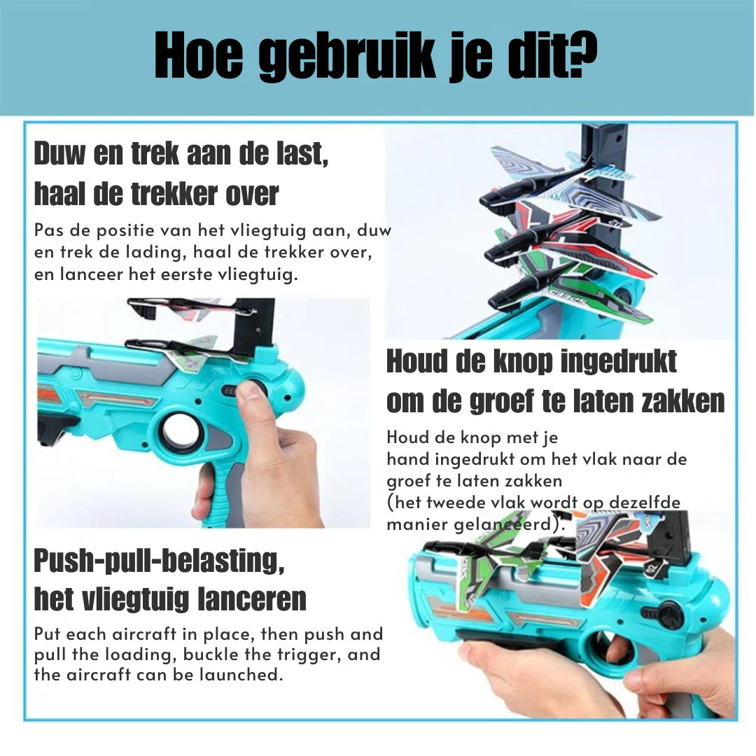Vliegtuig Lanceer Speelgoed – Vliegtuigschieter Speelset Voor Kinderen