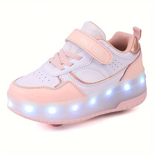 Kinder Rolschoenen – Lichtgevende Klittenband Sneakers Met Wieltjes