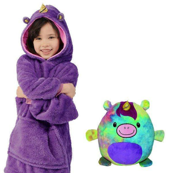 2-in-1 Knuffeldier Hoodie Deken – Omvormbare Pluche Hoodie Voor Kinderen