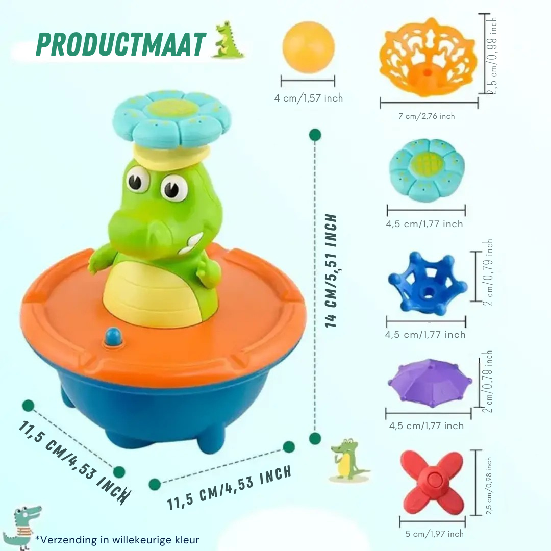 Krokodil Bad Speelgoed - LED Fontein Bad Speelgoed