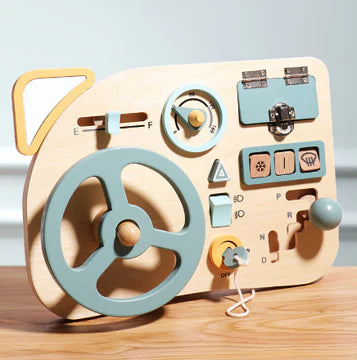 Houten Stuurwiel Activiteitenbord – Montessori Stuurwiel Speelset Voor Kinderen