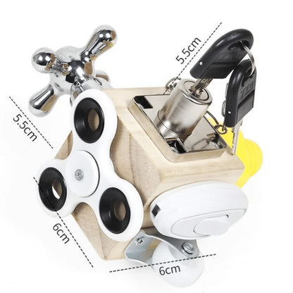 Montessori Activiteitenkubus – Houten Fidget Activiteitenkubus Blok