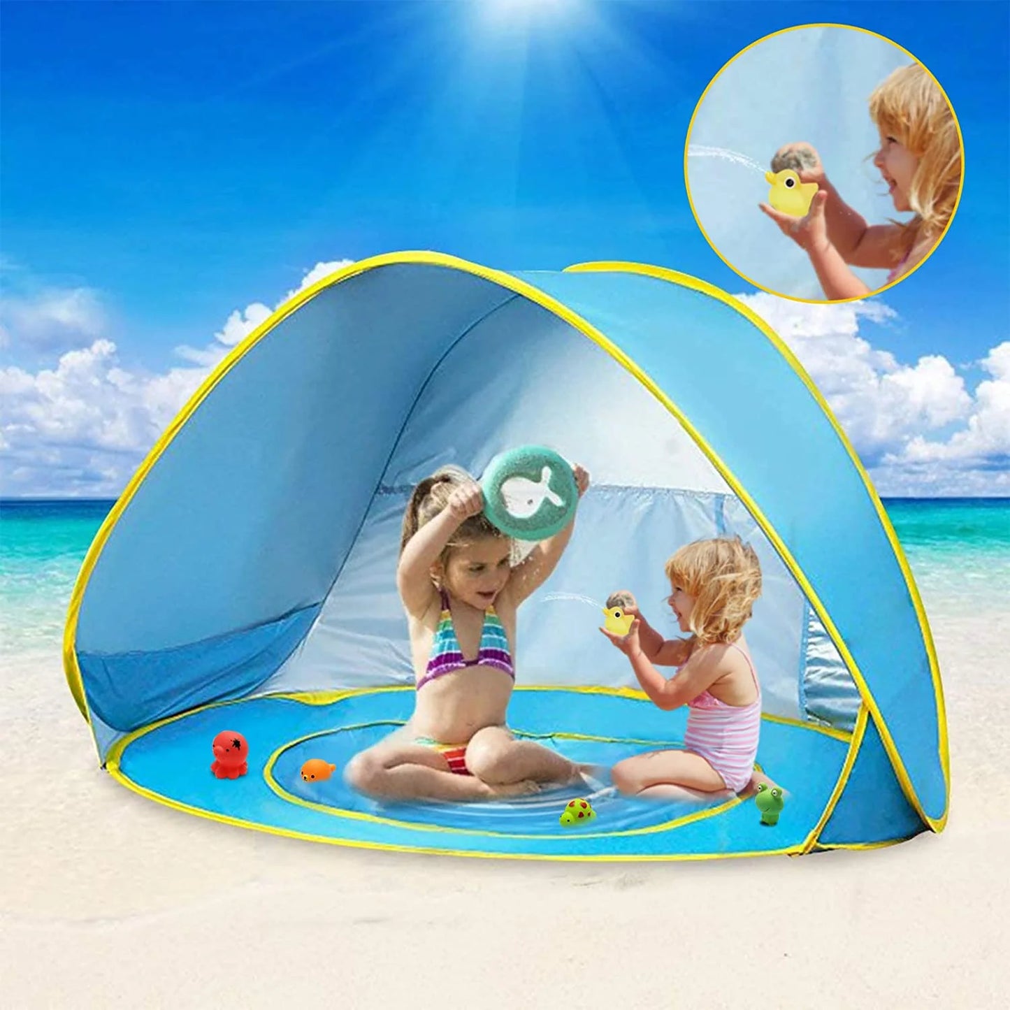 Baby Strandtent Met Zwembad – Pop-up Zonnescherm Voor Baby’s