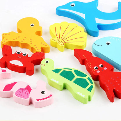 Houten Dierenpuzzel – Montessori Dieren Blokpuzzel Voor Peuters