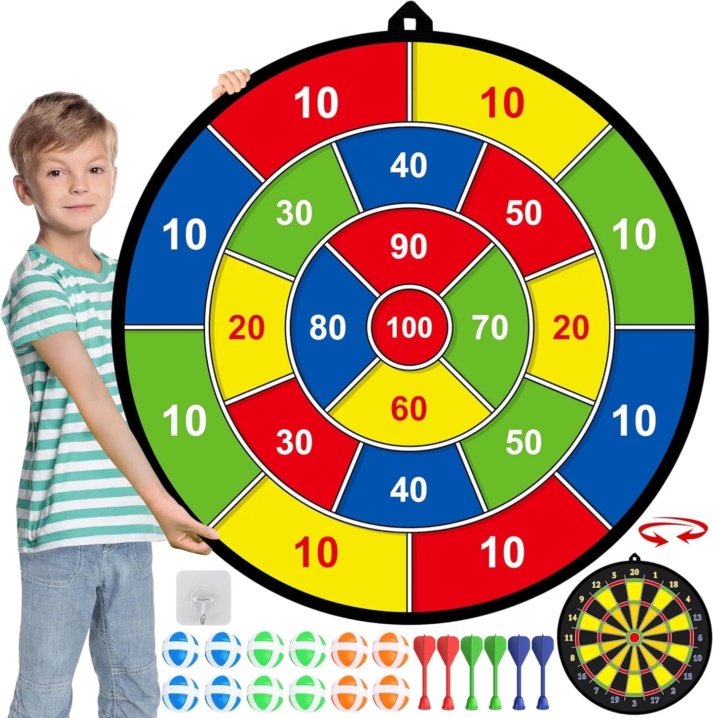 Kinder Dartbordset – Opvouwbaar Dartspel Met Kleefballen