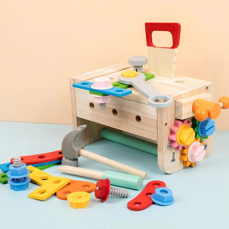 Montessori Peuter Gereedschapsset – Houten Werkbank Toolbox Speelgoed