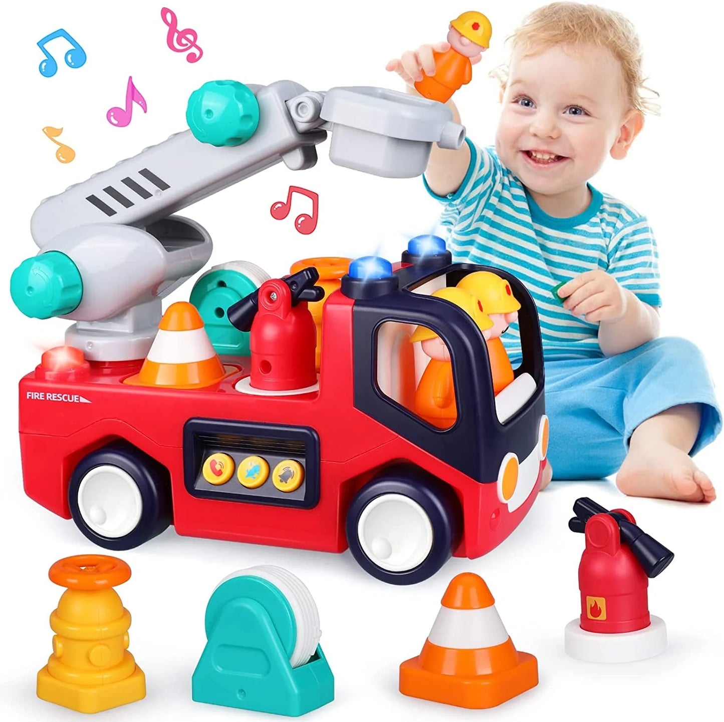 Brandweerwagen Speelgoed – Montessori Muzikale Brandweerwagen Voor Peuters