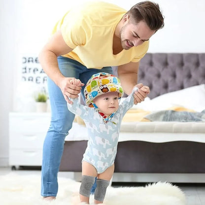 Baby hoofdbeschermer zacht gewatteerd beschermkapje 3