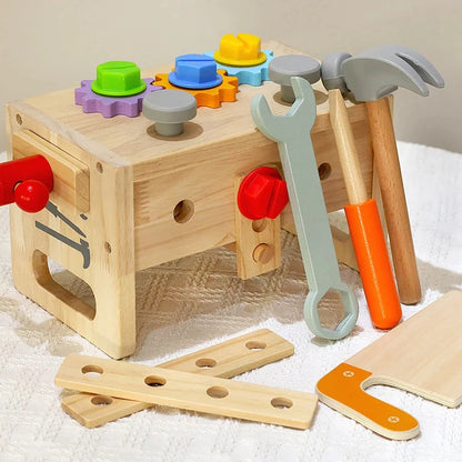Montessori Peuter Gereedschapsset – Houten Werkbank Toolbox Speelgoed