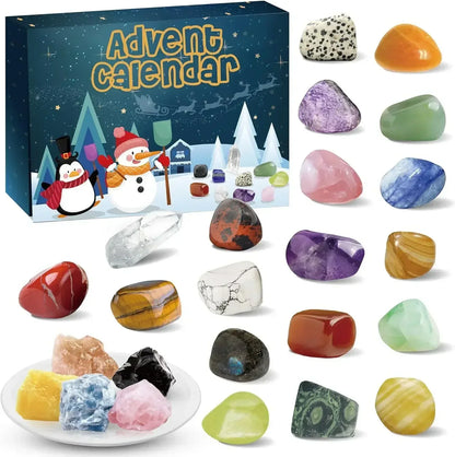 Adventskalender Kinderen Edelstenen | 24 Mineralen en Kristallen | Educatief Cadeau