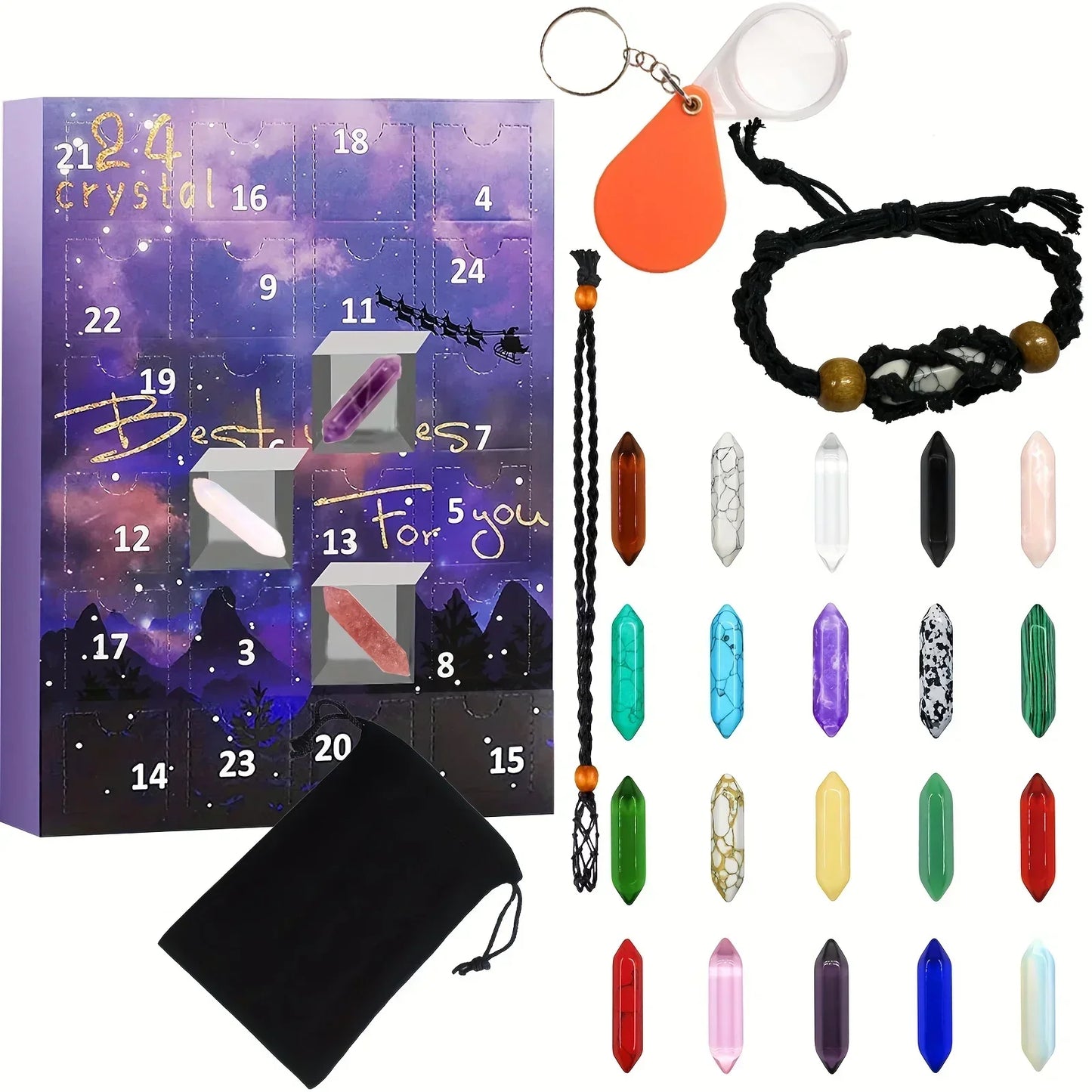 Adventskalender Kinderen Edelstenen | 24 Mineralen en Kristallen | Educatief Cadeau