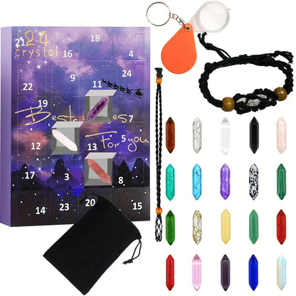 Adventskalender Kinderen Edelstenen | 24 Mineralen en Kristallen | Educatief Cadeau