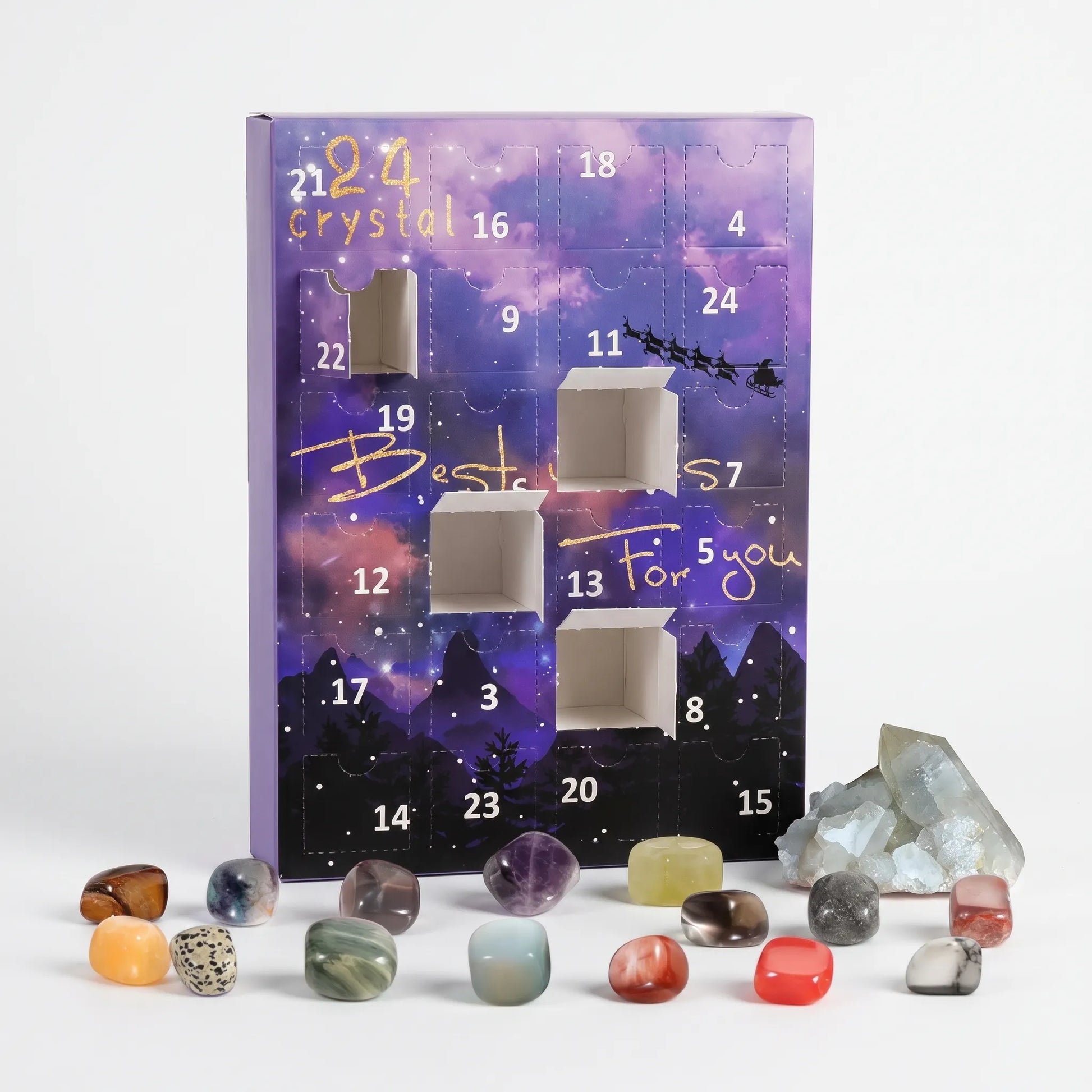 Adventskalender Kinderen Edelstenen | 24 Mineralen en Kristallen | Educatief Cadeau