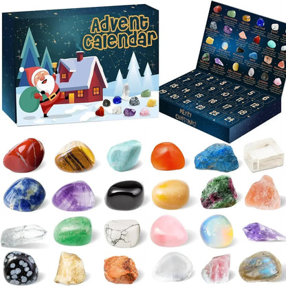Adventskalender Kinderen Edelstenen | 24 Mineralen en Kristallen | Educatief Cadeau