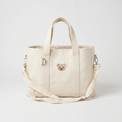 Baby   Diaper Bag - Bear Print Canvas Tote Bag 