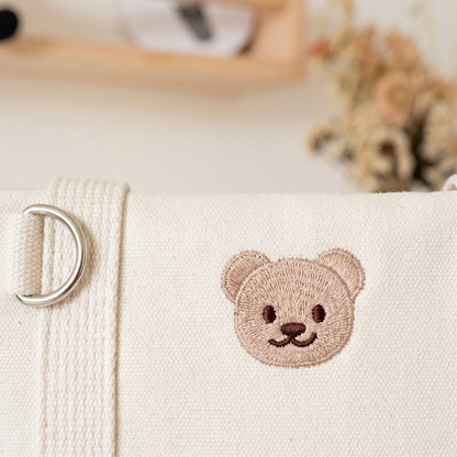 Baby   Diaper Bag - Bear Print Canvas Tote Bag 